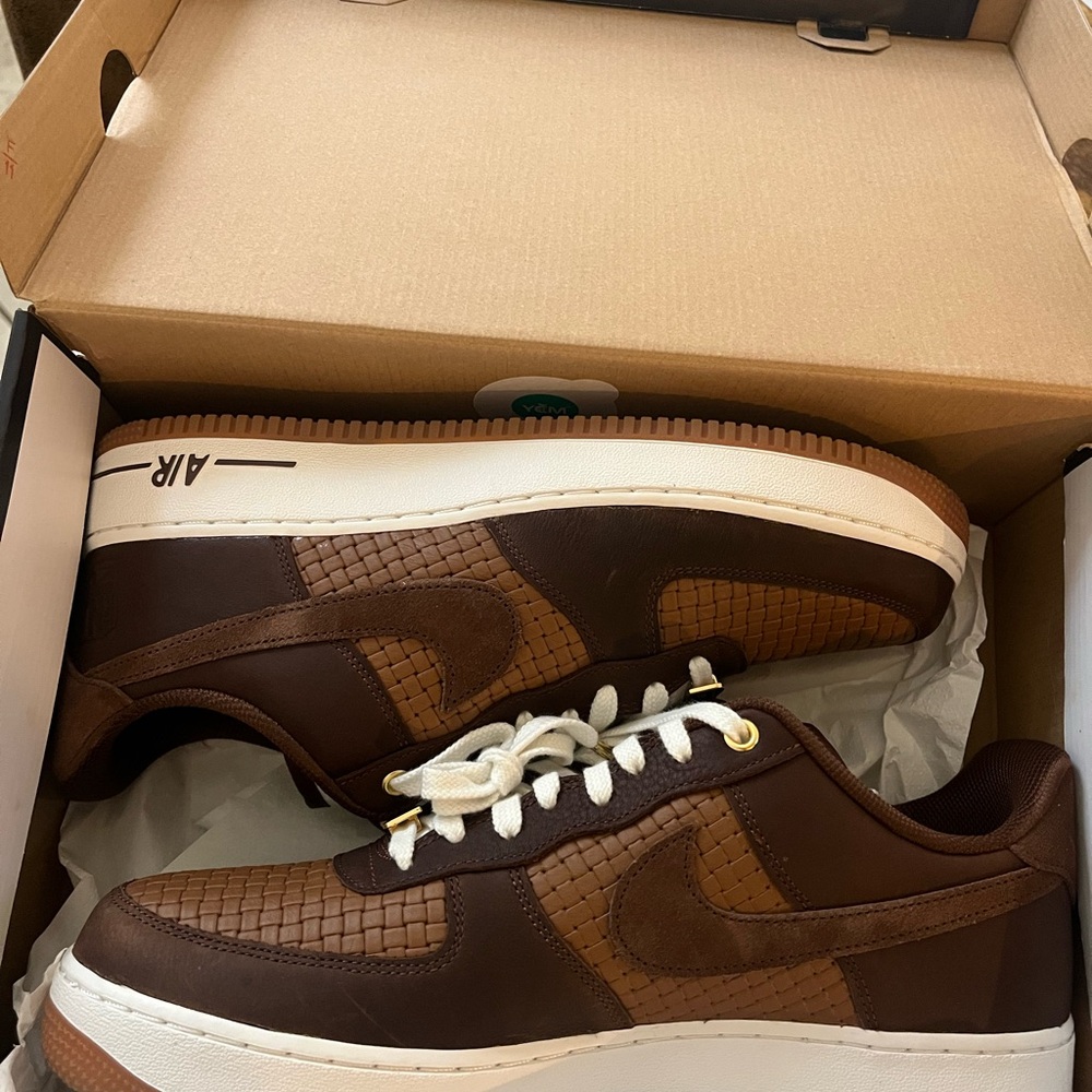 Nike Brown and White Men's Sneakers uptown, Nike New Jersey made it